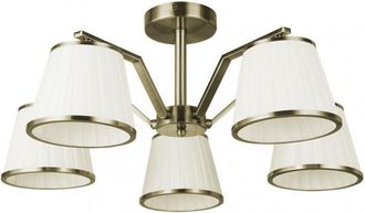 Fabrilamp L&aacute;mpara Tr&eacute;bol 5xe14 Cuero Pantalla Beige