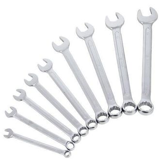Hanger Juego De 9 Llaves Fijas Mixtas Cromadas 8 A 19 Mm