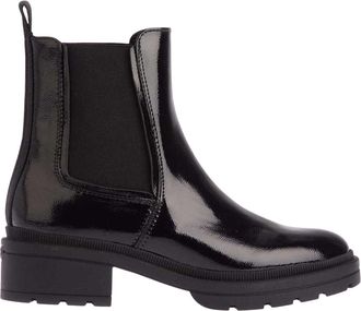 Rocket Dog Dames Iggie Patent Leren Blokhak Chelsea Boots (Zwart)
