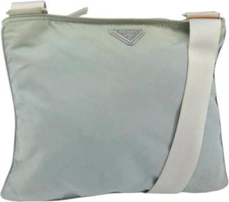 Prada Pre-owned Cross Body Bags, female, Blue, Size: ONE SIZE Pre-owned Nylon Cross Body Bag