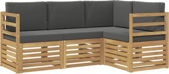 vidaXL Conjunto De Sof&aacute;s De Exterior 4 Uds. Blanco Y Antracita Vidaxl