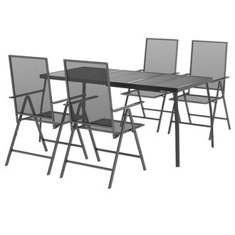 vidaXL Vidaxl - Juego De Comedor De Jard&iacute;n 5 Piezas Acero Gris Antracita