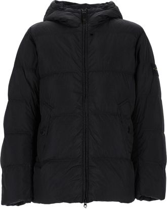 Stone Island Black Padded Crinkle Texture Polyamide Down Jacket