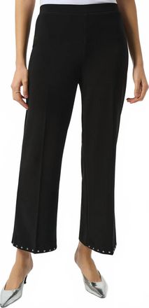 Joseph Ribkoff Studded Wide Leg Ankle Pants In Black