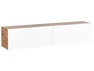Beliani Mueble TV de pared Marr&oacute;n Blanco