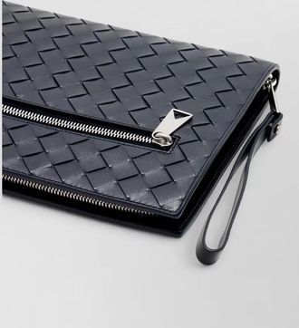 Bottega Veneta leather braided clutch bag