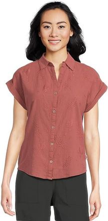 Royal Robbins Oasis Short Sleeve Womens Clothing Wild Rhubarb : LG, Cotton