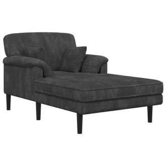 vidaXL Chaise Longue Gris Oscuro Tela De Pana Vidaxl