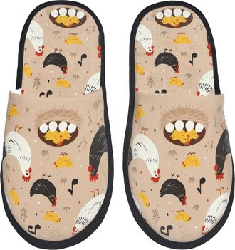 Generic Fluffy Slippers Chicken Non-Slip Fuzzy Slippers Unisex Indoor Shoes For Guest Room Holiday Bedroom M