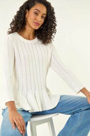 DUSK Peplum Knitted Top