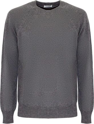 KANGRA Truien & Vesten, Heren, Grijs, M, Wol, Grijze Wol Crew Neck Sweater