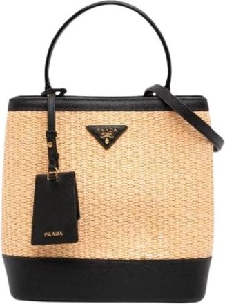 Prada Pre-owned Satchel - Dames - Vintage Shopper - Beige - ONE Size - Leer - Vintage
