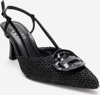 Prologue Levia Geweven Pump met Puntige Neus en Slingback