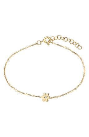 Zoe Lev Jewelry Tiny Flower Chain Bracelet in Yellow Gold at Nordstrom