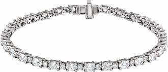 Diamond2Deal 14k Gold 5 1/2 CTW Lab-Grown Diamond Line Bracelet 7