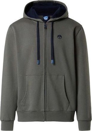 North Sails Full Zip Hoodie - Heren - Vesten met rits - Grijs - L - Katoen - Hoodies & sweatvesten