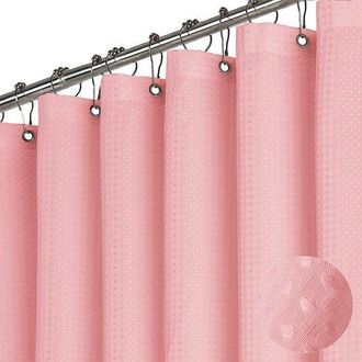OEM Cortina De Ducha, Cortinas De Ducha, Impermeable, Lavable A M&aacute;quina, Borde Reforzado, Con 12 Ganchos, Poli&eacute;ster, 180x180 Cm, Hotel, Azul Luna