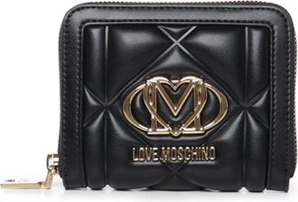Love Moschino Quilted Wallet LC0 - Dames - Accessoires - Zwart - Maat: ONE Size Zijde