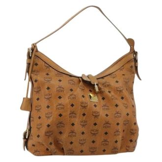 MCM Pre-owned Shoulder Bags, female, Brown, Size: ONE SIZE Pre-owned PVC Shoulder Bag