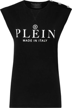 Philipp Plein Round Neck T-shirt SS Iconic - Dames - T-shirts - Zwart - XL - Katoen - Tops