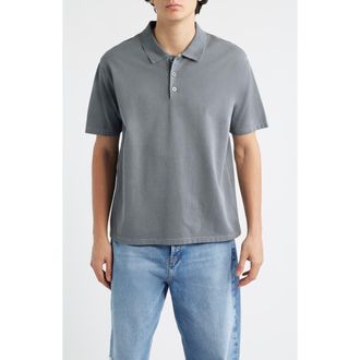 Frame Denim Washed Cotton Piqu&eacute; Polo in Antique Modern Grey at Nordstrom, Size Xx-Large