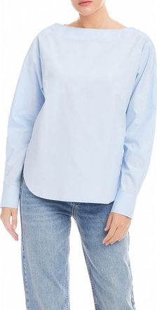 Fifteen Twenty Elyse Boat Neck Cotton Top in Light Blue at Nordstrom, Size X-Small