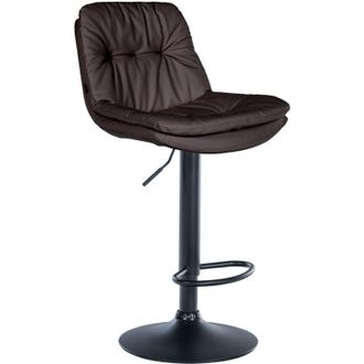 Clp Clp - Taburete De Bar Laurel En Polipiel Marr&oacute;n Metal Negro Mate