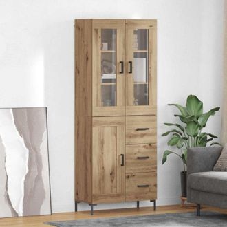vidaXL vidaXL Credenza 2 pcs Rovere artigianale Legno multistrato