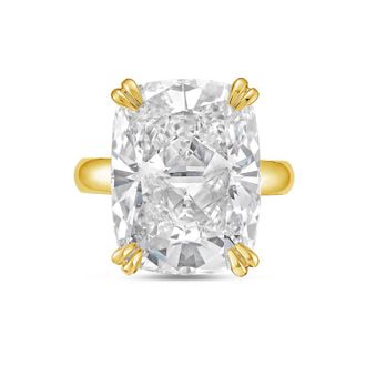 Diana M. Jewels 14kt yellow gold 1.00ct lab grown cushion diamond solitaire ring