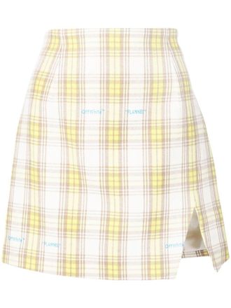 Off-white check-print mini skirt - women - Cotton/Polyester - 38
