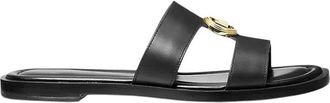Michael Kors Erin Flat Sandal - Dames - Sandalen - Zwart - 40 EU - Leer - Schoenen