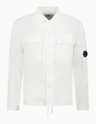 C.P. Company Mens CP Company Cotton Ripstop Lens Overshirt Gauze White - Size: 40/Regular