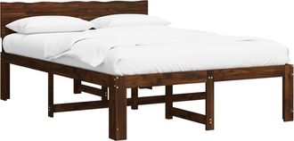 vidaXL Cama Doble Con Cabecero Rostock Marr&oacute;n Oscuro 120 X 190 Cm Vidaxl