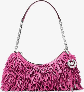 Michael Kors Nolita Medium Fringed Leather Pochette