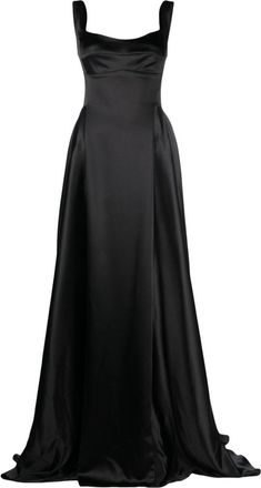 Atu Body Couture V-back satin gown - women - Polyester - M - Black