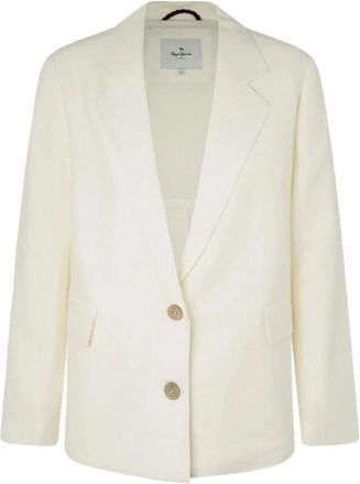 Pepe Jeans London Blazerjas - Dames - Blazers - Beige - S - Linnen - Jassen