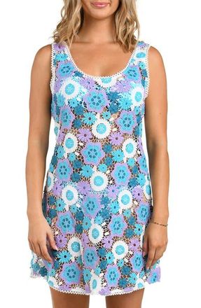 Citrus Happy Cover-Up Crochet Dress in Lagoon at Nordstrom, Size X-Small