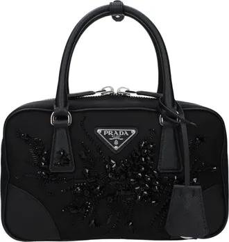 Prada Black Fabric Womens Handbag