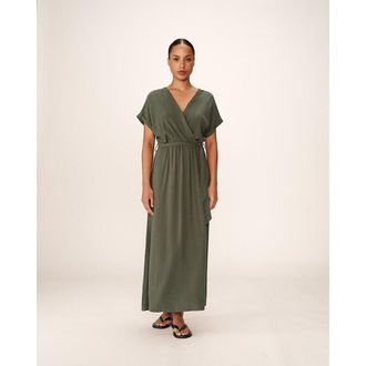 Grace & Mila Soepele maxi-jurk met riem, POLLEN