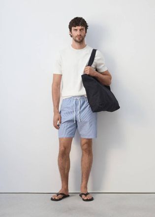 Mango Costume righe seersucker blu inchiostro - Uomo - XS - MANGO MAN