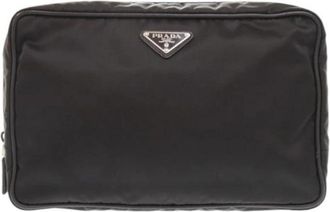 Prada Pre-owned Vintage Pouch - Dames - Vintage Tassen - Zwart - ONE Size - Leer - Vintage