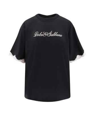 Dolce & Gabbana Cotton T-shirt With Lace Details
