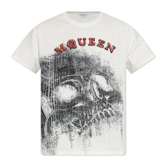 Alexander McQueen Alexander McQueen, T-Shirts, male, White, Size: L Spray Skull Print Tee Shirt