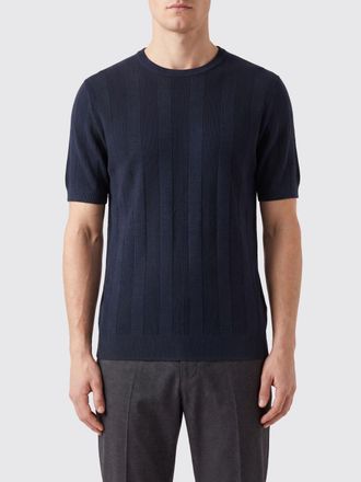 KANGRA Maglia girocollo in cotone a maniche corte con bordi a costine
