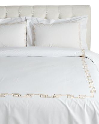 Dea Embroidered Greek Key Bella Percale Duvet Set