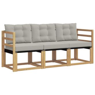 vidaXL Conjunto De Sof&aacute;s De Exterior 3 Pcs Blanco Y Gris Claro Vidaxl