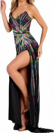 Jovani Disco Long Formal Prom Dress Gown In Black