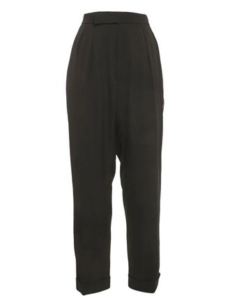 Ralph Lauren Purple Label zip trousers - women - Wool/Cashmere - M - Black
