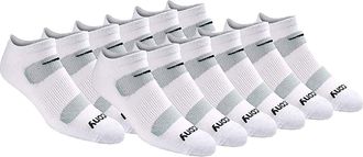 Saucony Mens Multi-Pack Mesh Ventilating Comfort Fit Performance No-Show Socks Running, White (12 Pairs), Shoe Size: 8-12 (Pack of 12)