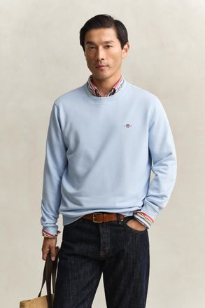 GANT Men Shield Crew Neck Sweatshirt (XXXL) FRESH BLUE